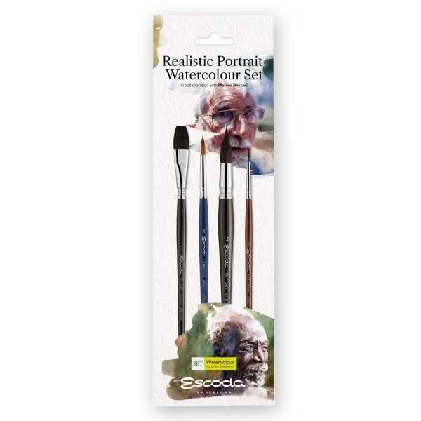 Escoda Realistic Portrait Watercolour Set – 4 Pinceles Acuarela Serie 8723