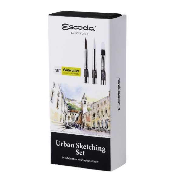 Escoda Urban Sketching Set – 3 Pinceles Acuarela Serie 8725