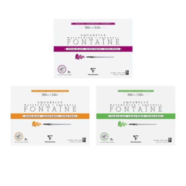 Fontaine® Extra Blanc Papel de Acuarela 100% Algodón 300gr. Encolado 4 L