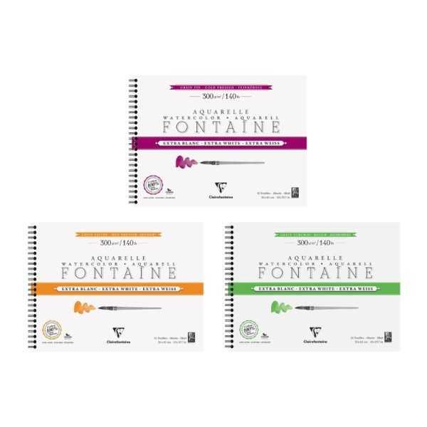 Fontaine® Extra Blanc Álbum de Acuarela Espiral 300 g – Papel 100% Algodón Profesional