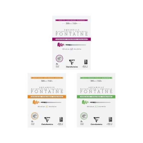 Fontaine® Extra Blanc Bloc de Acuarela Encolado 2 Lados 300 g – Papel 100% Algodón Profesional