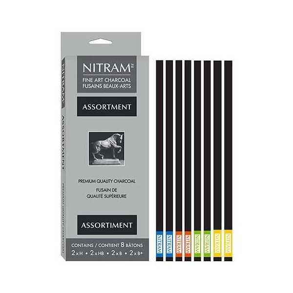 Nitram caja de 8 carboncillos surtidos