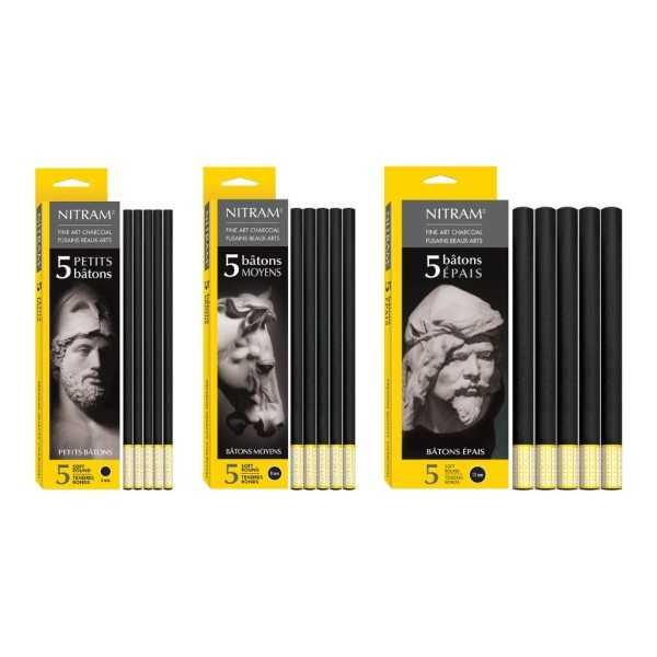 Carboncillos Redondos Extra Suaves Nitram Académie (6 mm, 8 mm, 12 mm)