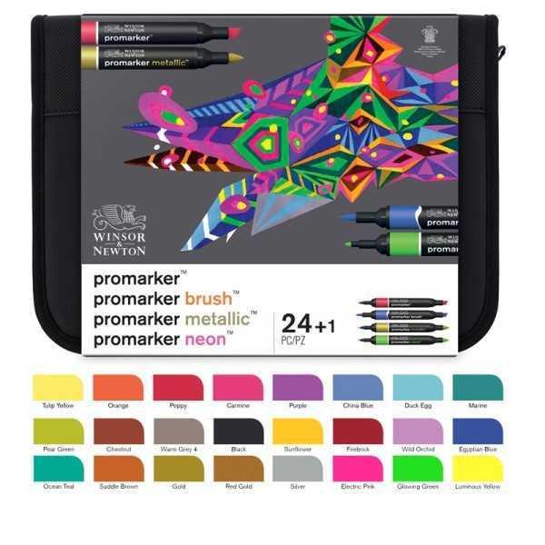 Rotuladores PROMARKER Winsor Newton 24 unid. Colores Variados