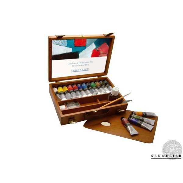 OLEO SENNELIER. Maletin madera 12 Tubos 40 ml.