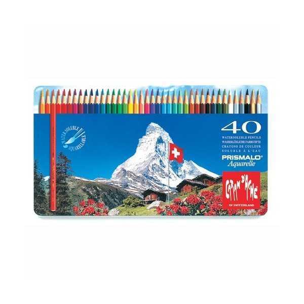 Caran d’Ache Prismalo Aquarelle Caja de 40 Lápices de Colores Acuarelables