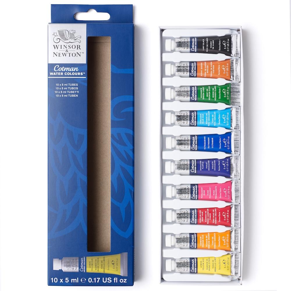 Winsor & Newton Cotman Set Iniciación Acuarela 10 Tubos 5 ml
