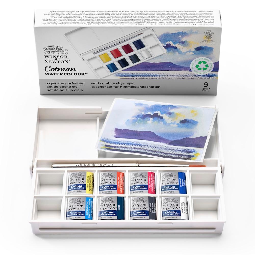 Winsor & Newton Cotman Skyscape Set Acuarela para Paisajes 8 Pastillas