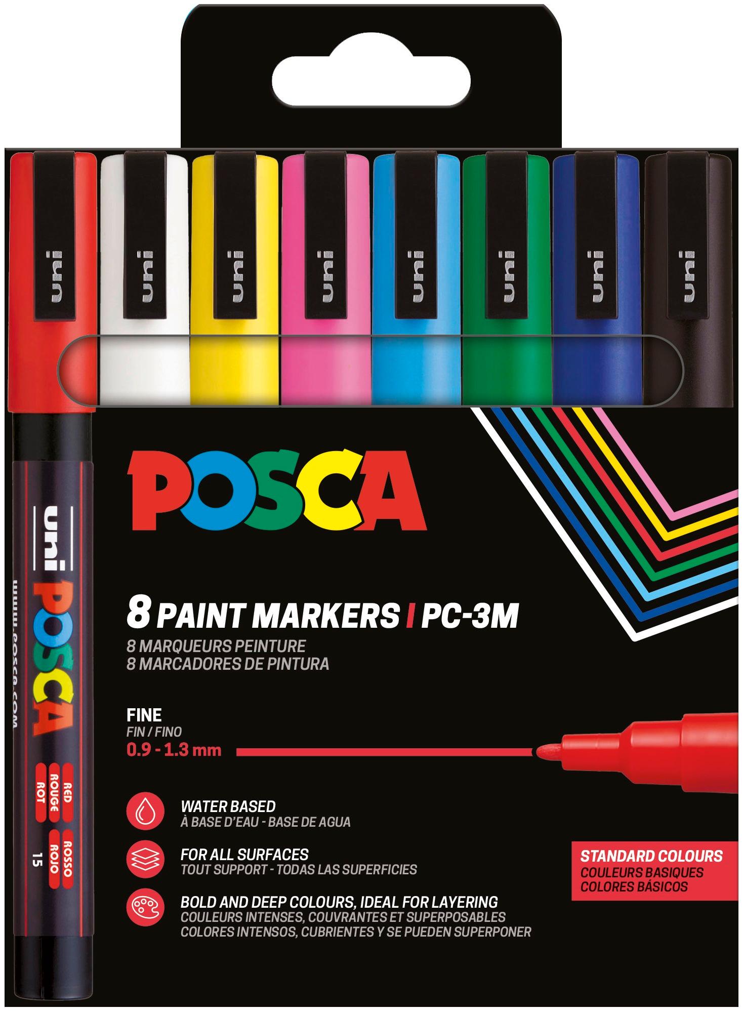 POSCA Set PC-3M Basic 8 rotuladores 0,9-1,3 mm