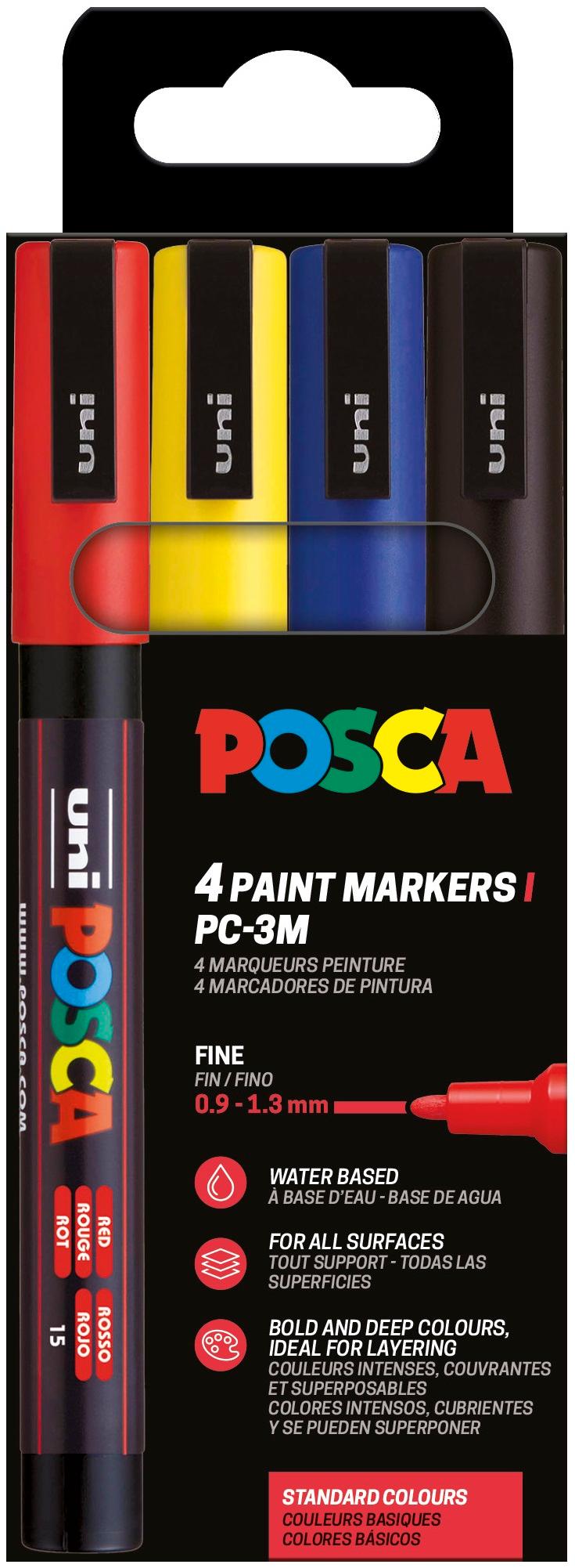 POSCA Set PC-3M Basic 4 rotuladores 0,9-1,3 mm