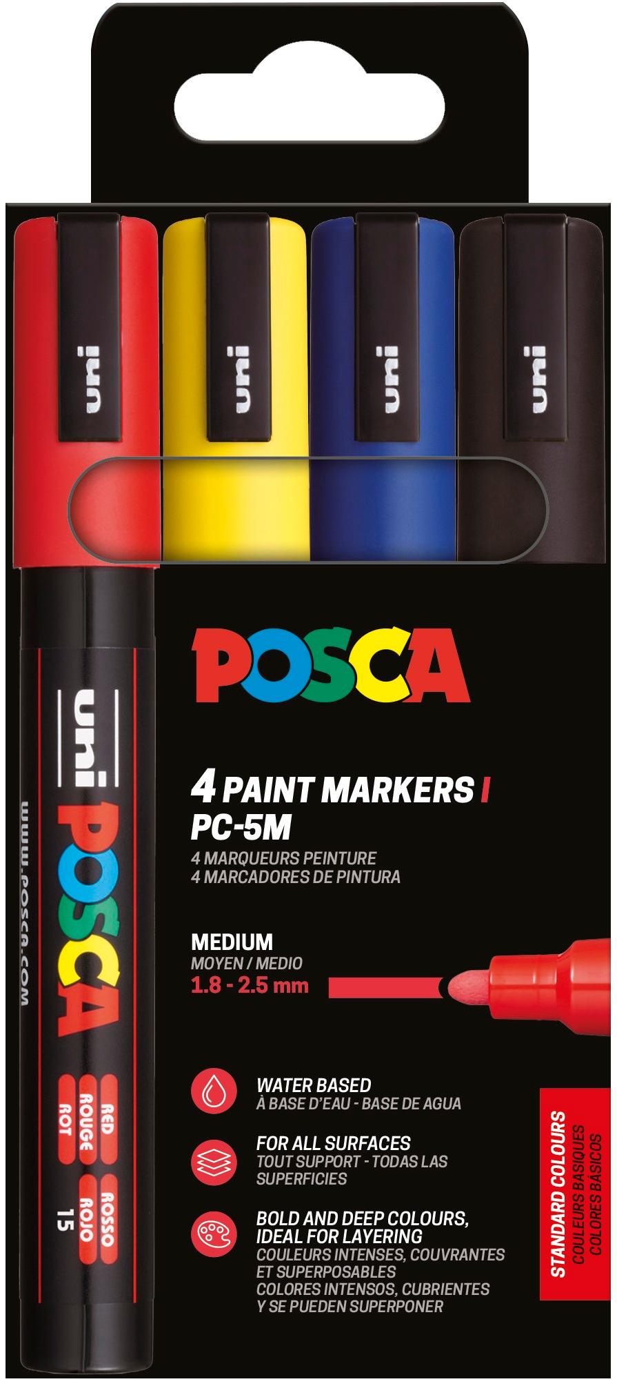 POSCA Set PC-5M Basic 4 rotuladores 1,8-2,5 mm