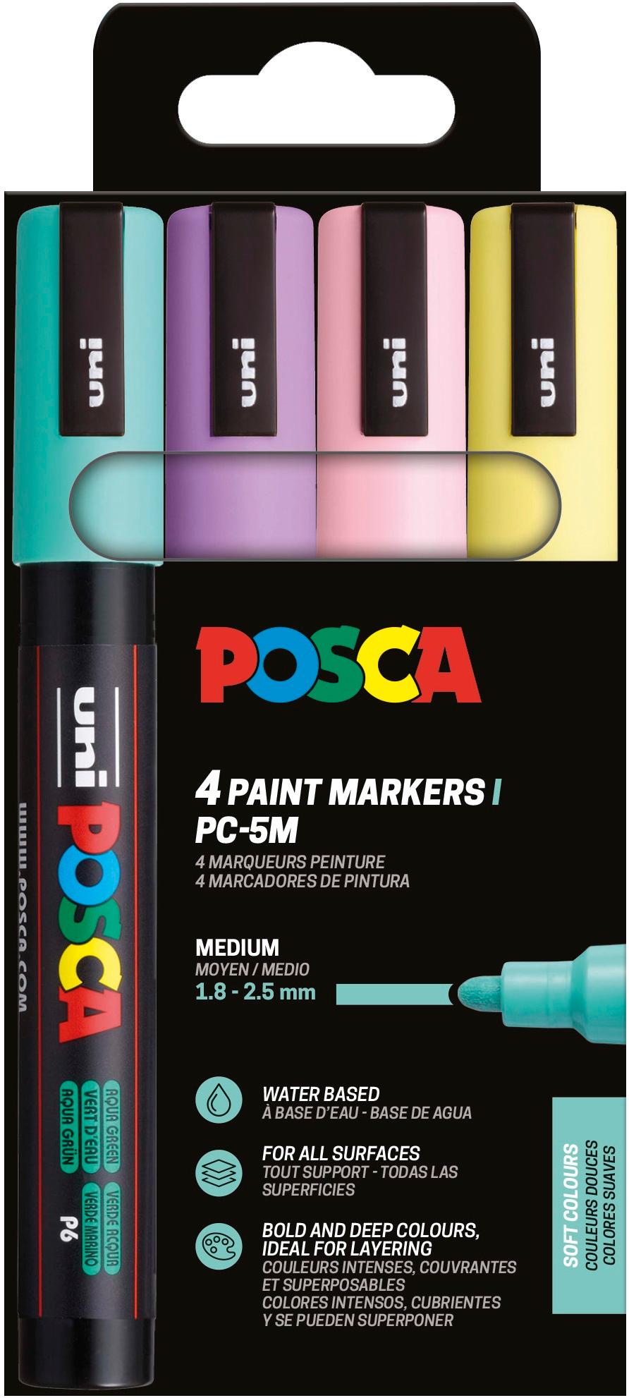 POSCA Set PC-5M Pastel 4 rotuladores 1,8-2,5 mm