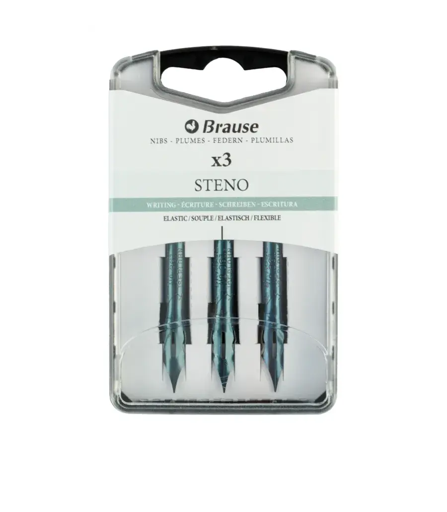 Brause Sténo Plumas de Escritura para Caligrafía Inglesa Caja de 3 Unidades