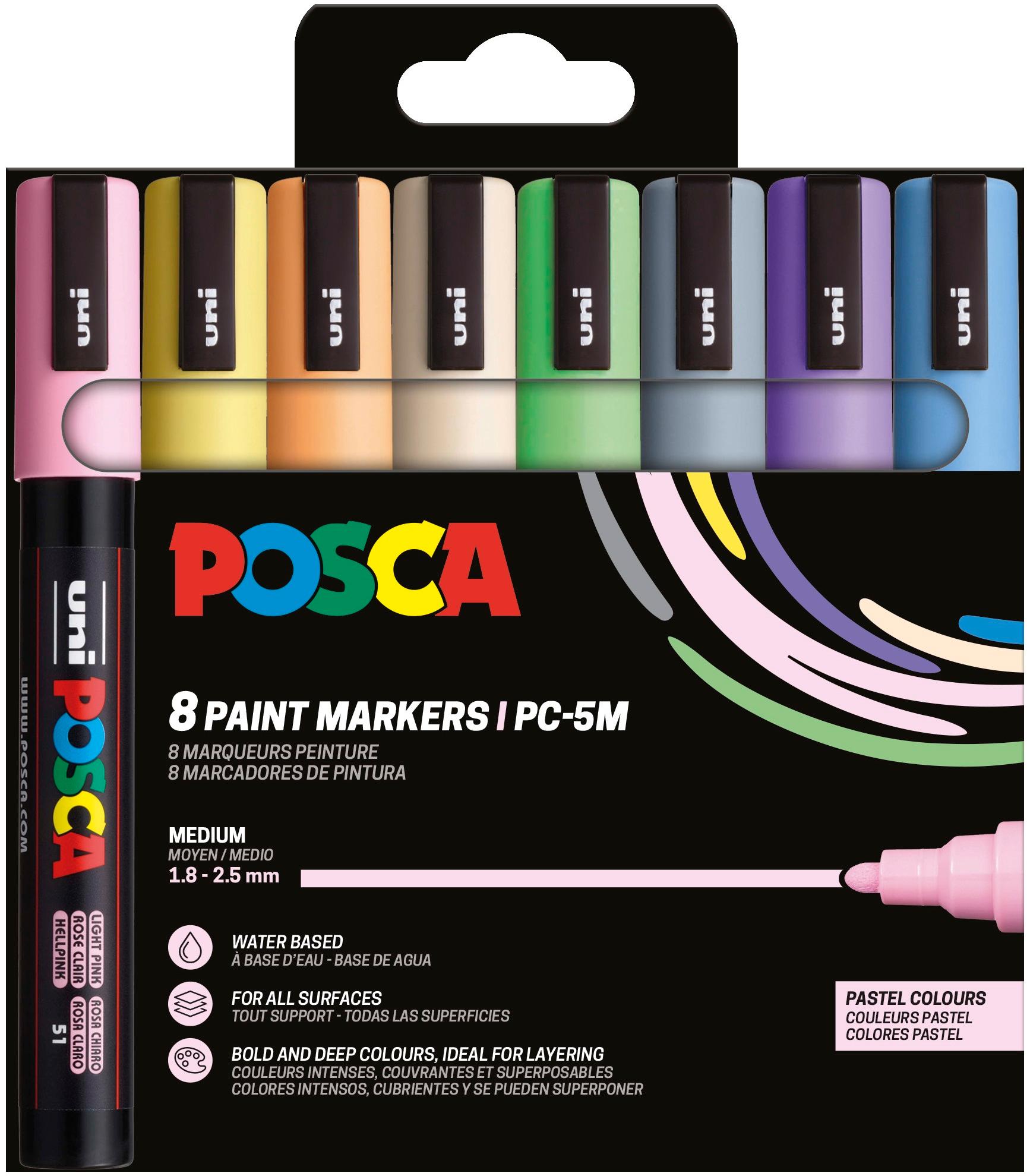 POSCA Set PC-5M Pastel 8 rotuladores 1,8-2,5 mm