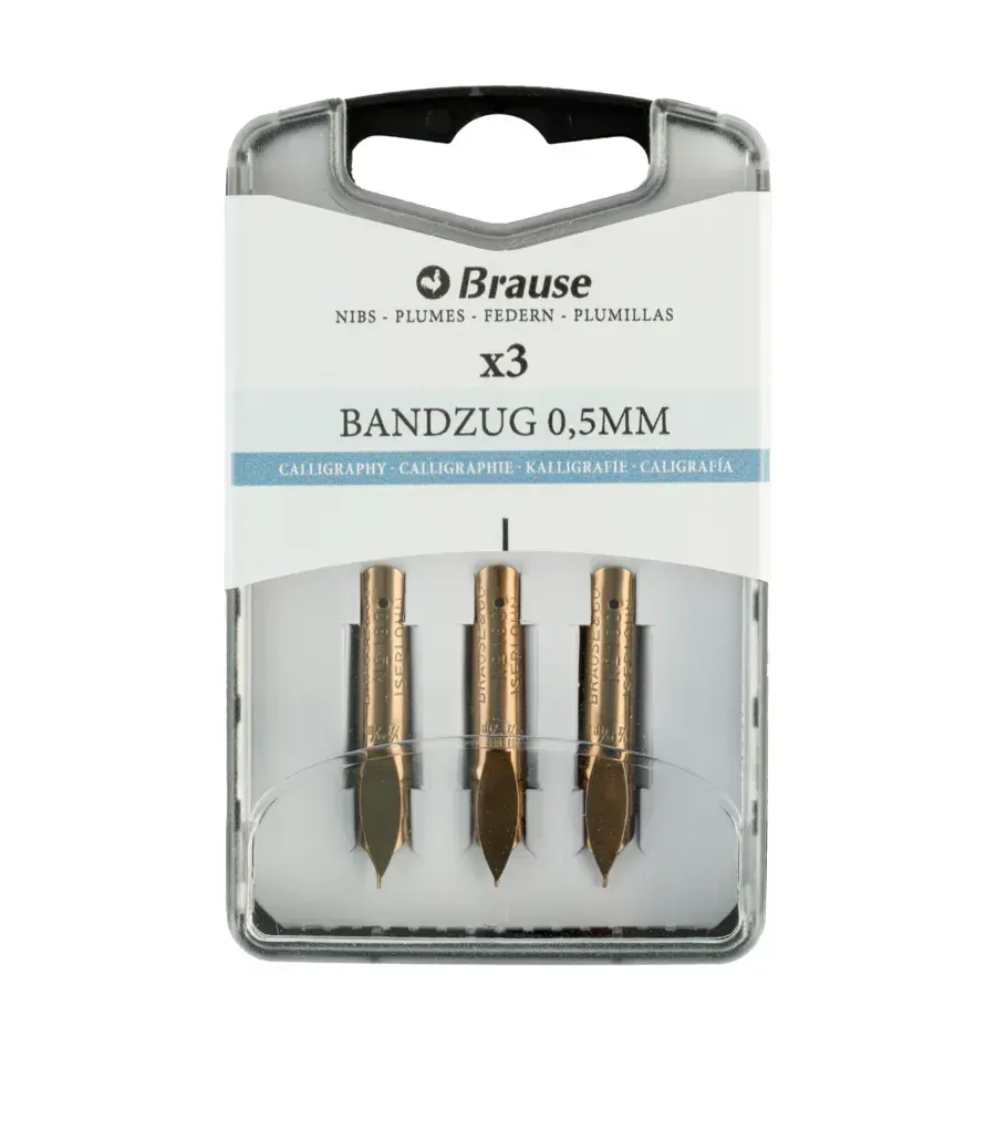 Brause Bandzug Plumillas de Caligrafía 0,5 mm para Portaplumas Pack 3