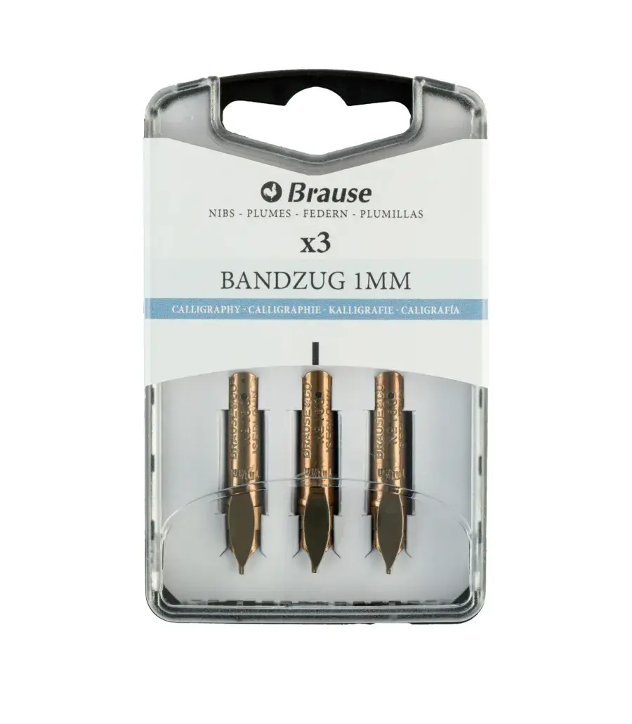 Brause Bandzug Plumillas de Caligrafía 1 mm para Portaplumas Pack 3