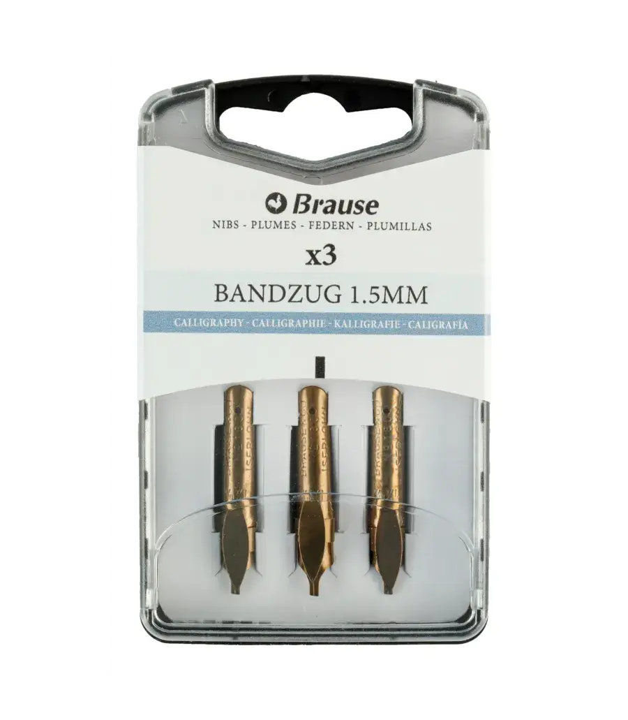Brause Bandzug Plumillas de Caligrafía 1,5 mm para Portaplumas Pack 3