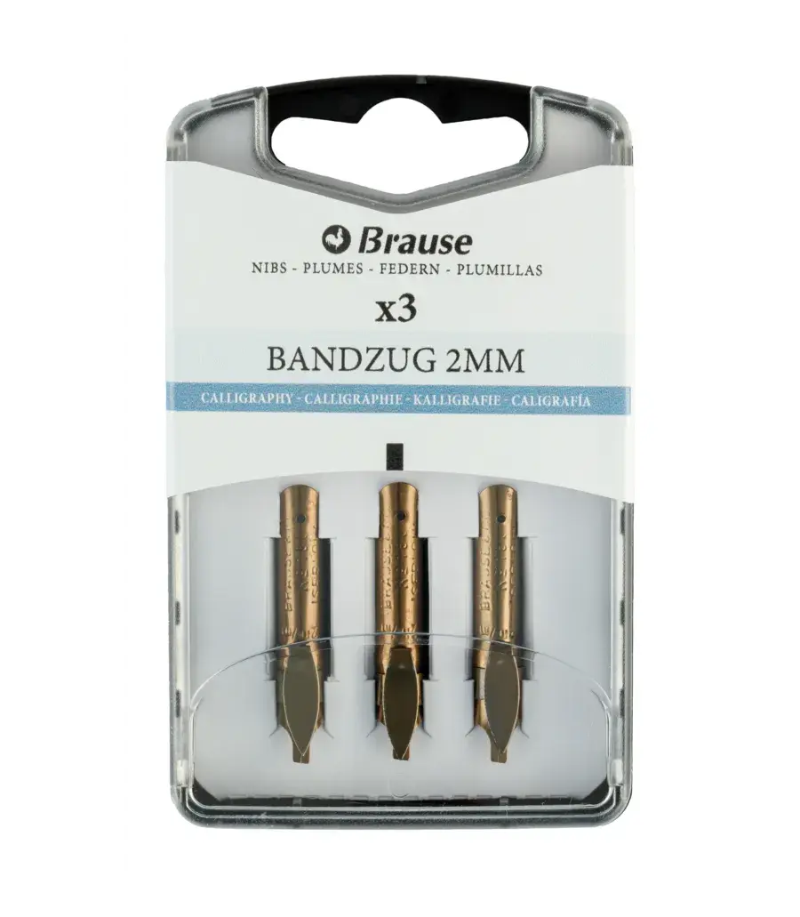 Brause Bandzug Plumillas de Caligrafía 2 mm para Portaplumas Pack 3