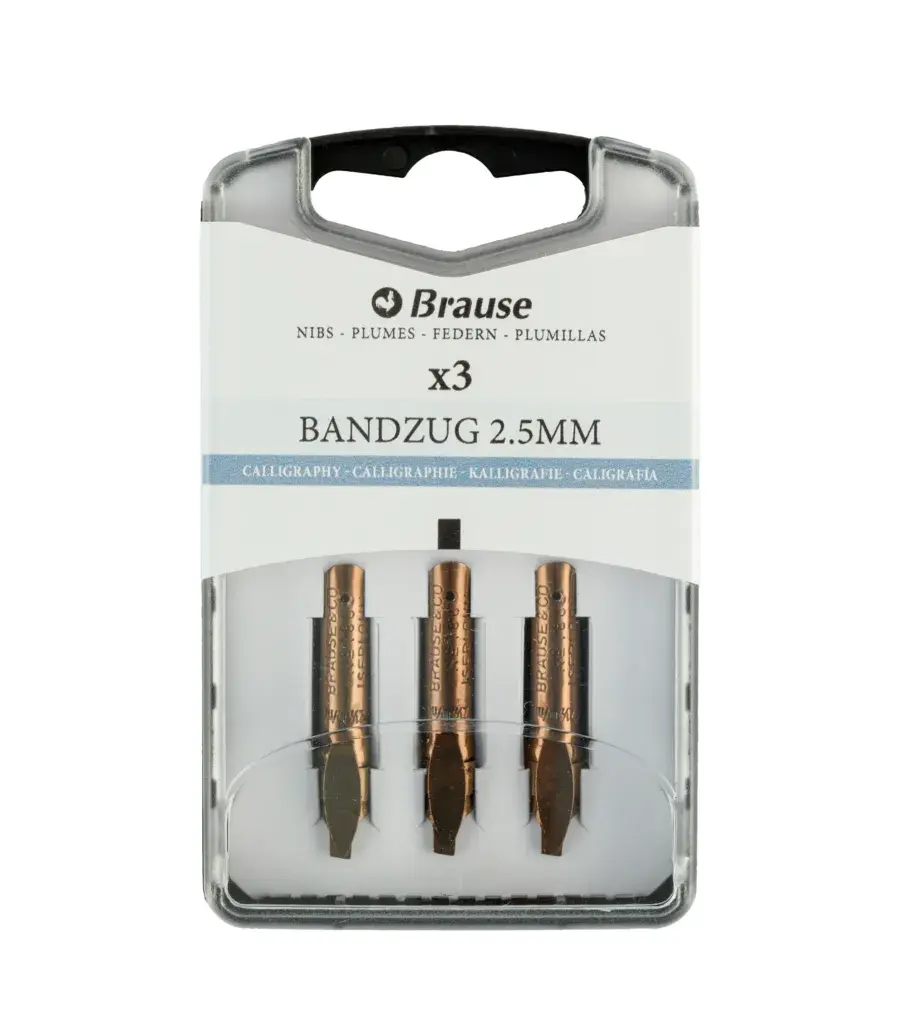 Brause Bandzug Plumillas de Caligrafía 2,5 mm para Portaplumas Pack 3