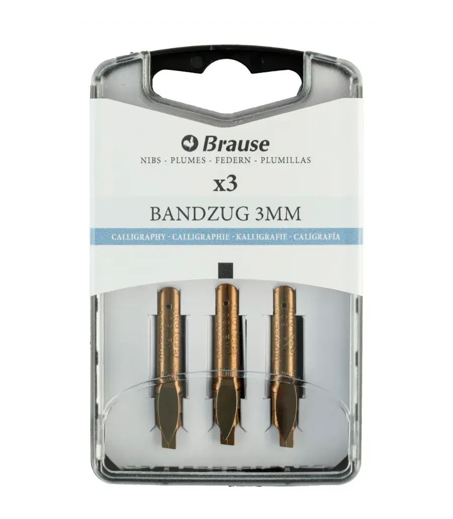 Brause Bandzug Plumillas de Caligrafía 3 mm para Portaplumas Pack 3