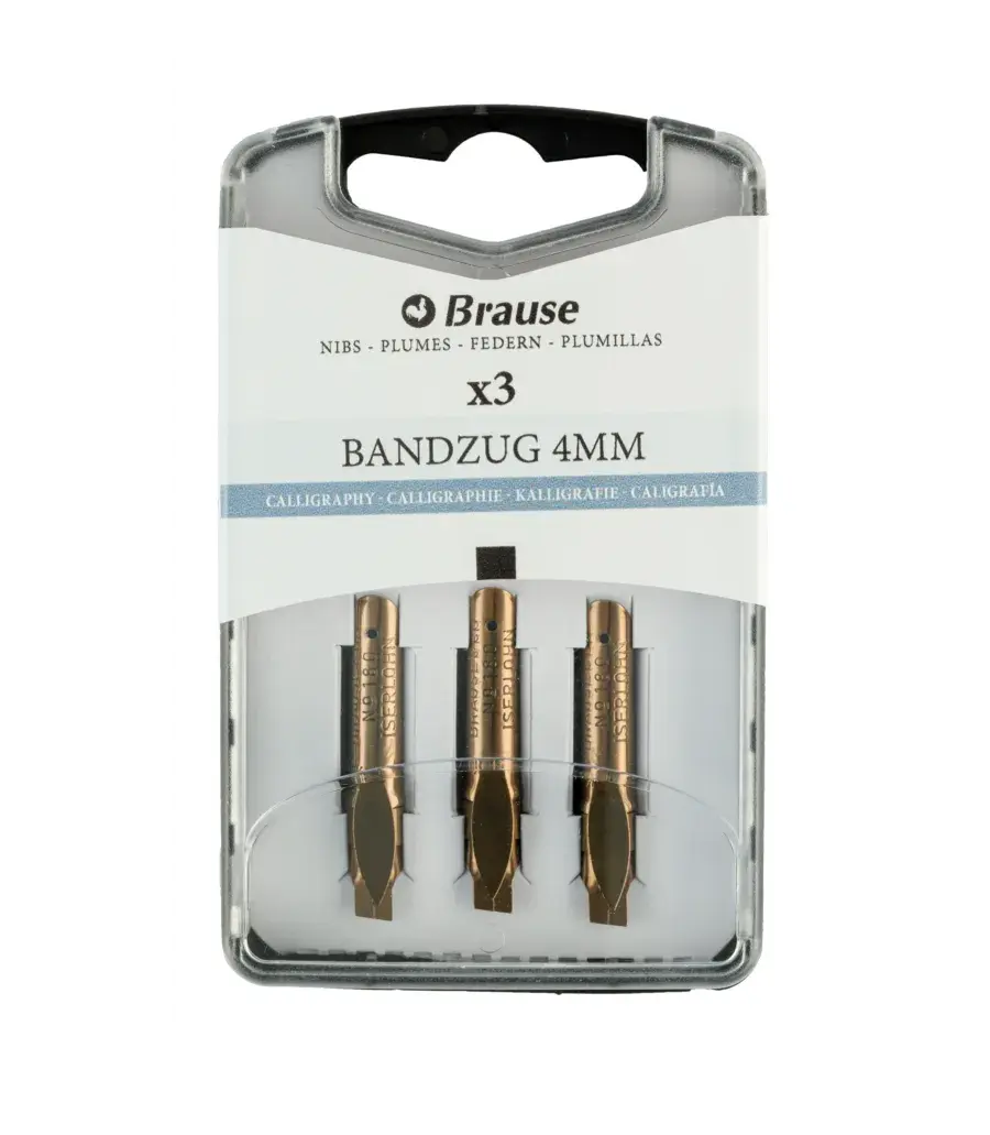 Brause Bandzug Plumas de Caligrafía 4 mm Caja de 3 Unidades