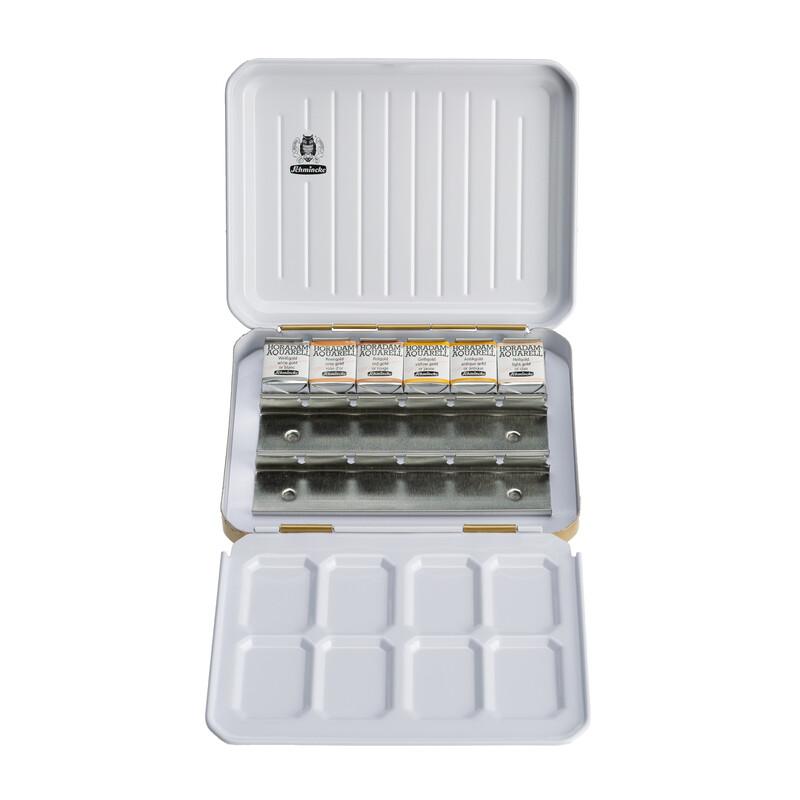 Schmincke HORADAM Aquarell Caja Metálica Edition Gold 6 Medios Godets