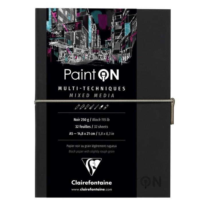 Clairefontaine Paint’ON Cuaderno Cosido Multitécnica Negro A5 250 g/m²