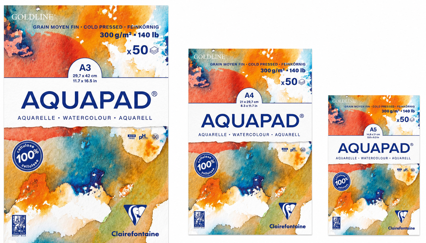 Clairefontaine Aquapad Bloc de Papel para Acuarela 300 g/m²