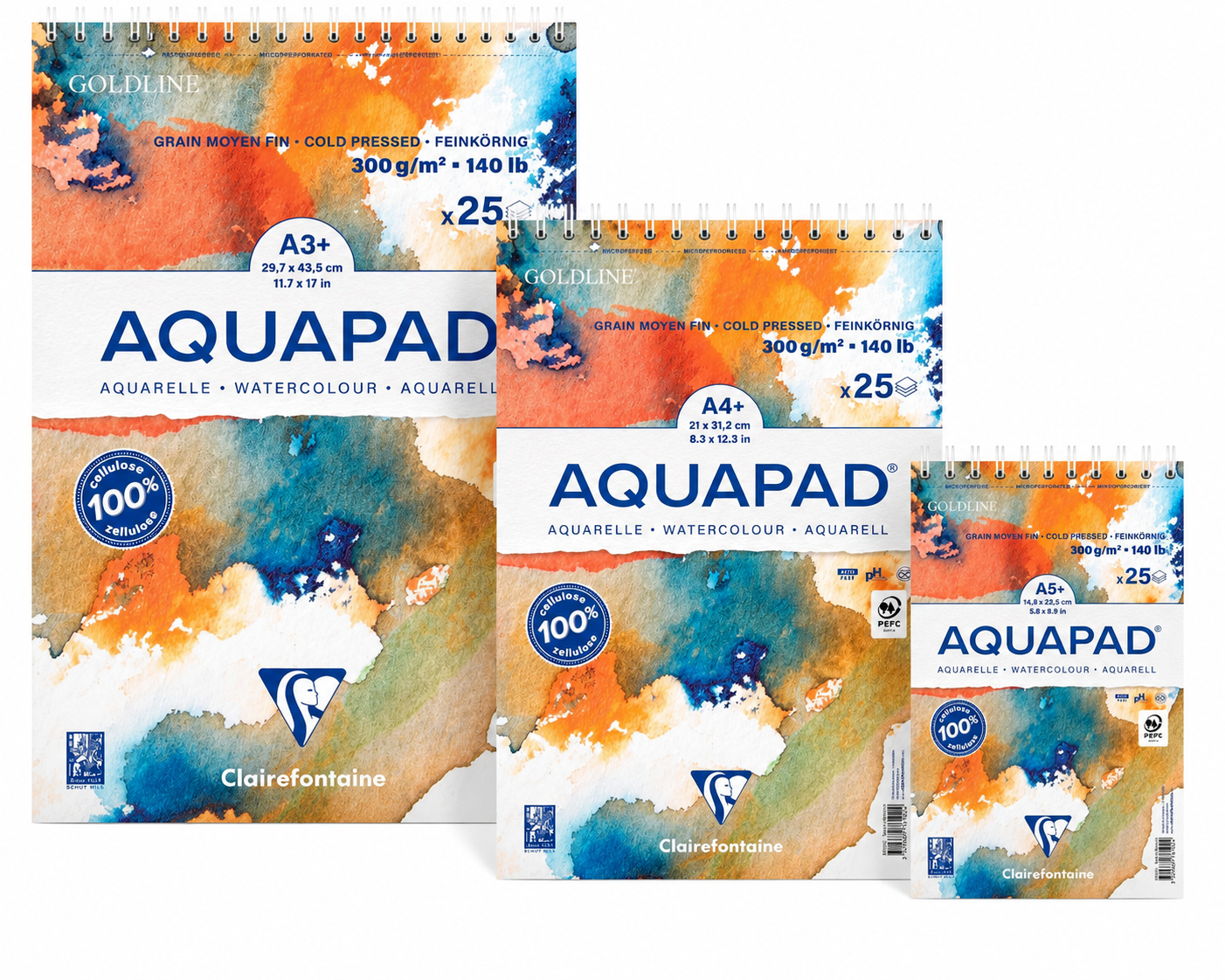 Clairefontaine Aquapad Bloc Espiral Papel Acuarela 300 g/m²
