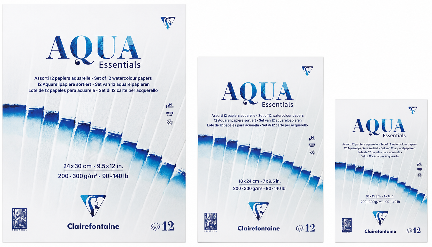 Clairefontaine Aqua Essential Bloc Surtido de Papeles para Acuarela