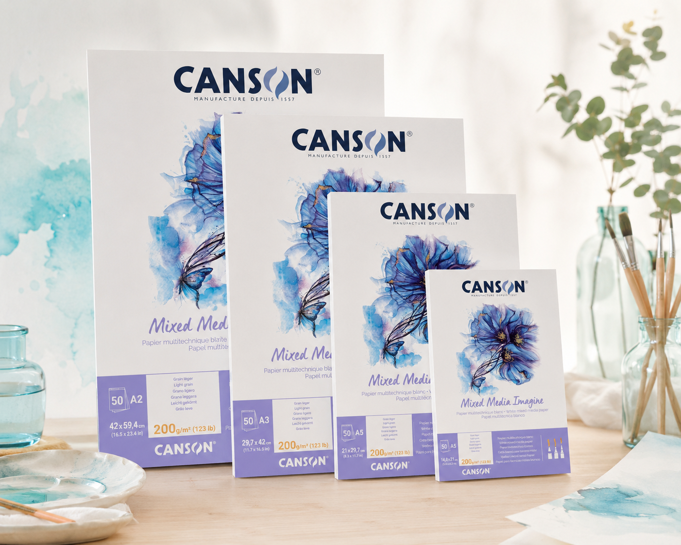 Canson Imagine Bloc de Papel Multitécnica 200 g/m² 50 Hojas