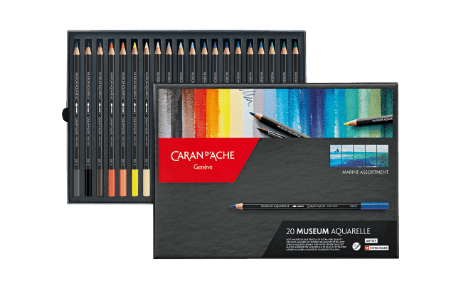 Caran d’Ache Museum Aquarelle Marine Caja de 20 Lápices Acuarelables