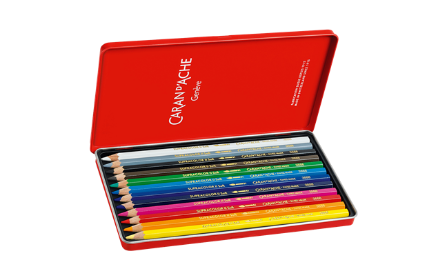 Caran d’Ache Supracolor Aquarelle Estuche de 12 Lápices Acuarelables