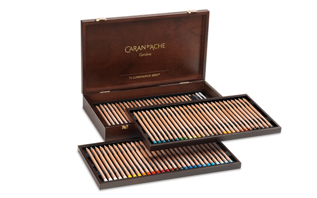 Caran d’Ache Luminance 6901 Estuche de Madera 76 Lápices de Colores
