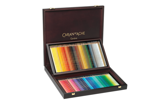 Caran d’Ache Prismalo Aquarelle Estuche de Madera 80 Lápices de Colores Acuarelables