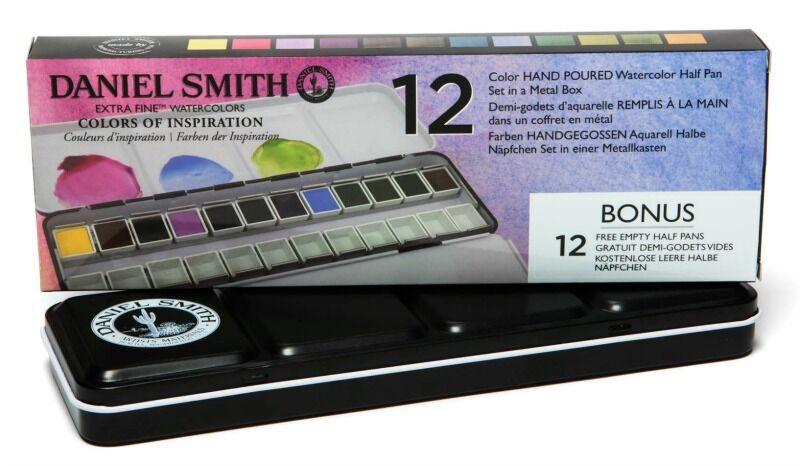 Daniel Smith Inspirations Caja Metálica de Acuarela 12 Medios Godets