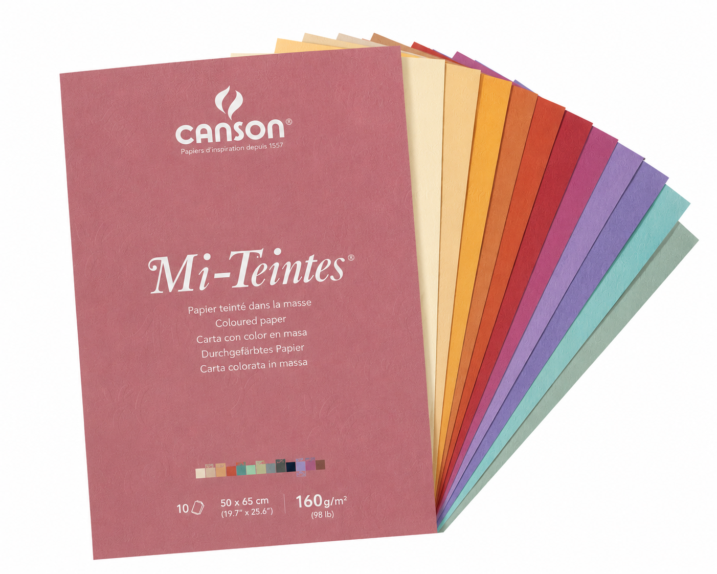 Canson Mi-Teintes Paquete de Papel de Color 10 Hojas