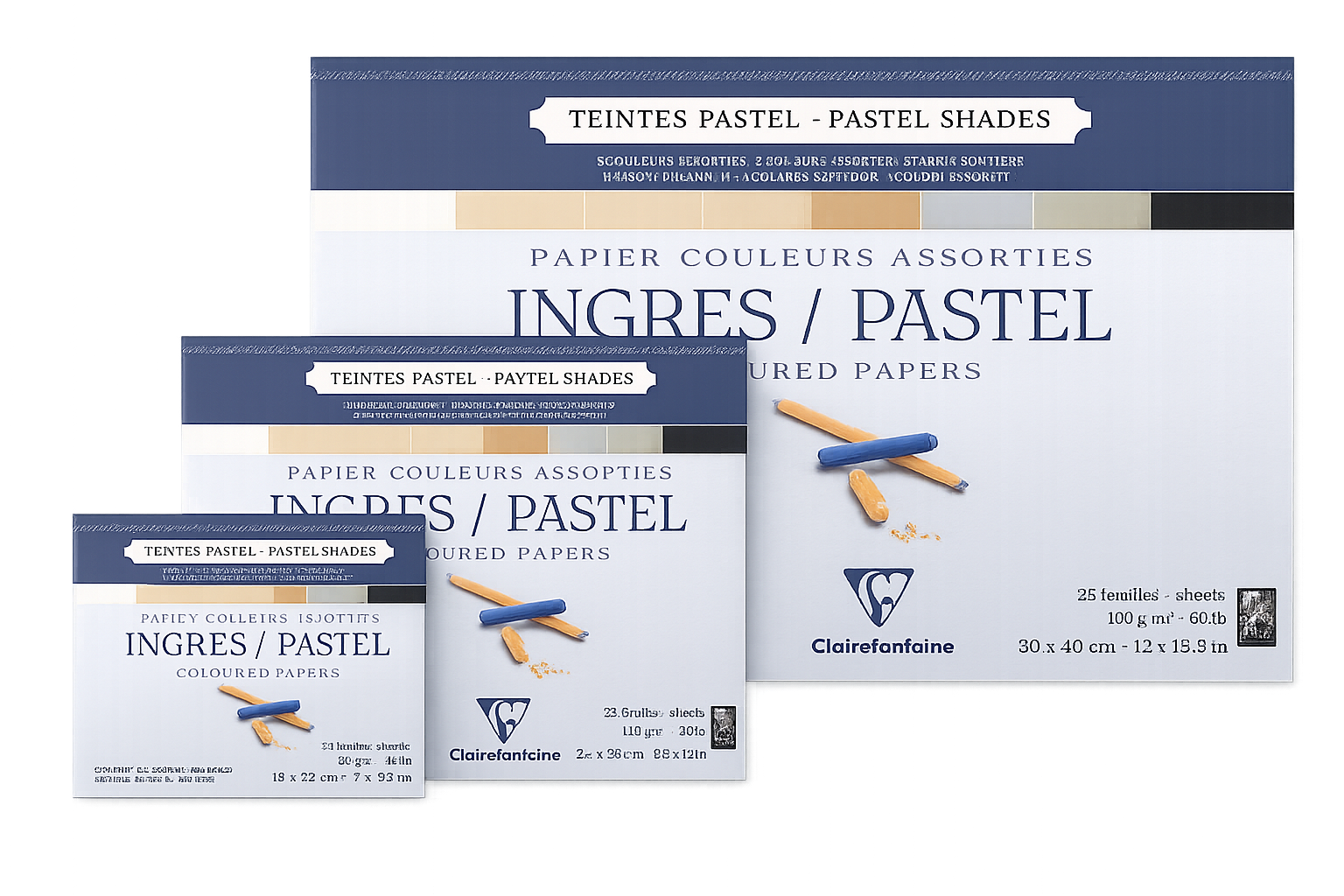 Clairefontaine Bloc Papel Ingres Pastel 130 g Colores Surtidos