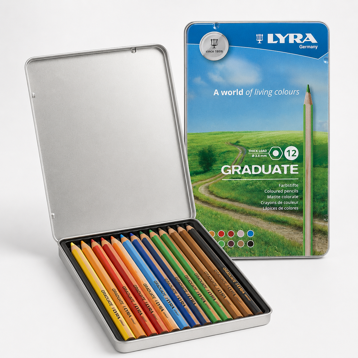 LYRA Graduate Colouring Estuche Metálico 12 Lápices de Colores