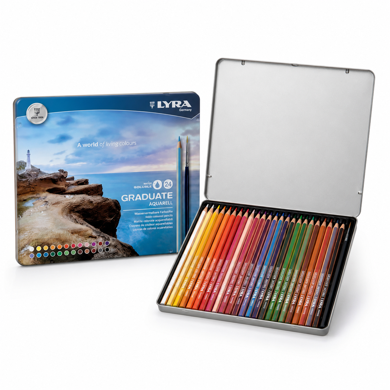 LYRA Graduate Aquarell Caja de Lápices Acuarelables 24 Colores