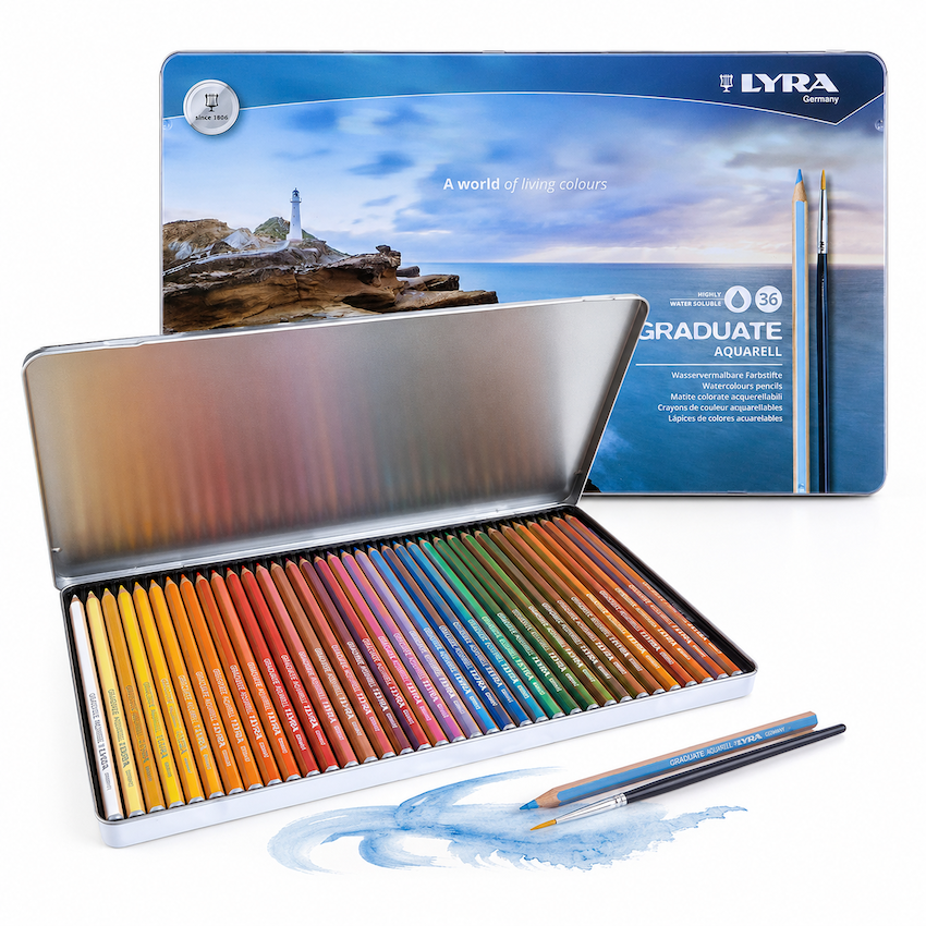 LYRA Graduate Aquarell Lápices Acuarelables Estuche Metálico 36 Colores