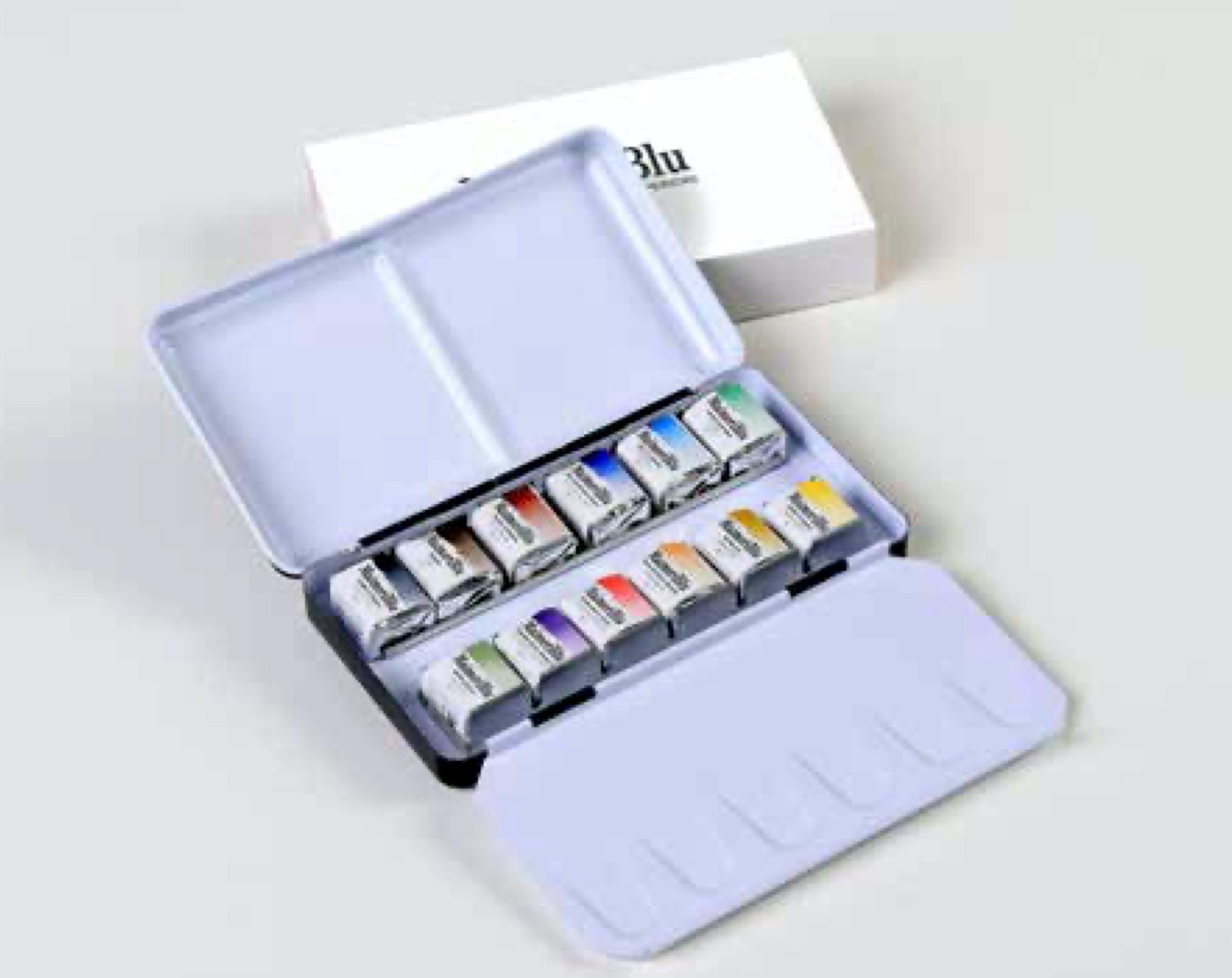 Acuarela Maimeri. Caja metal 12 media godet