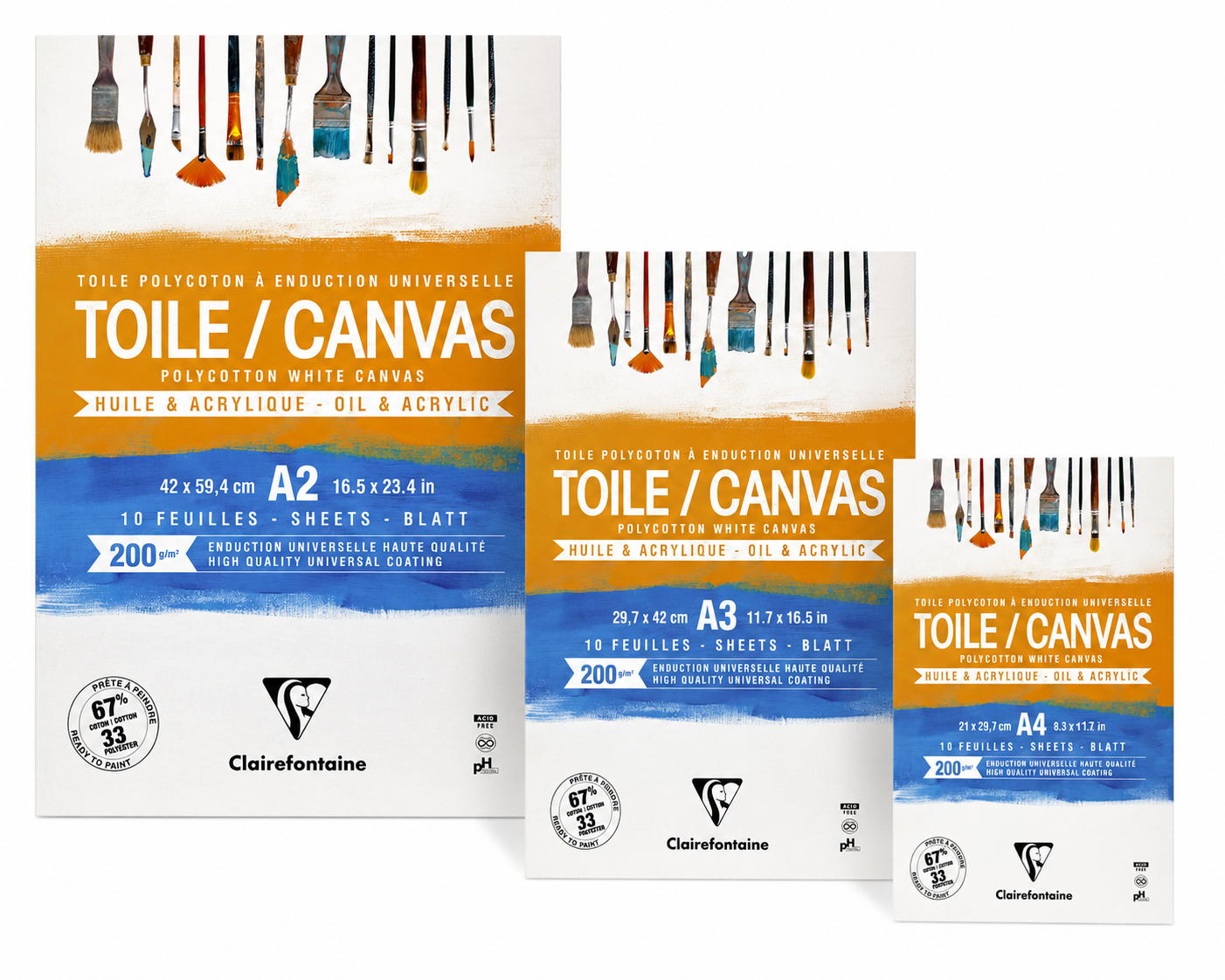 Clairefontaine Cosmos Tela para Pintar Polycotton 200 g/m²