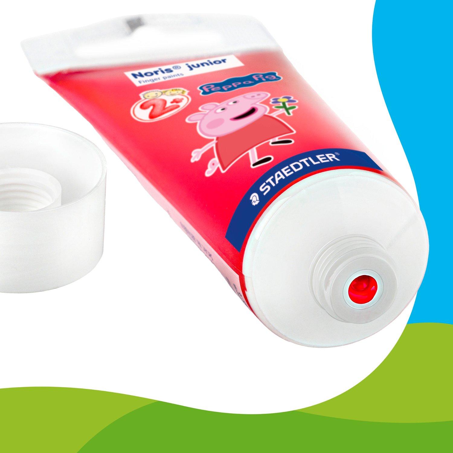 STAEDTLER Noris Junior Pintura de Dedos Peppa Pig – Caja de 4 Tubos