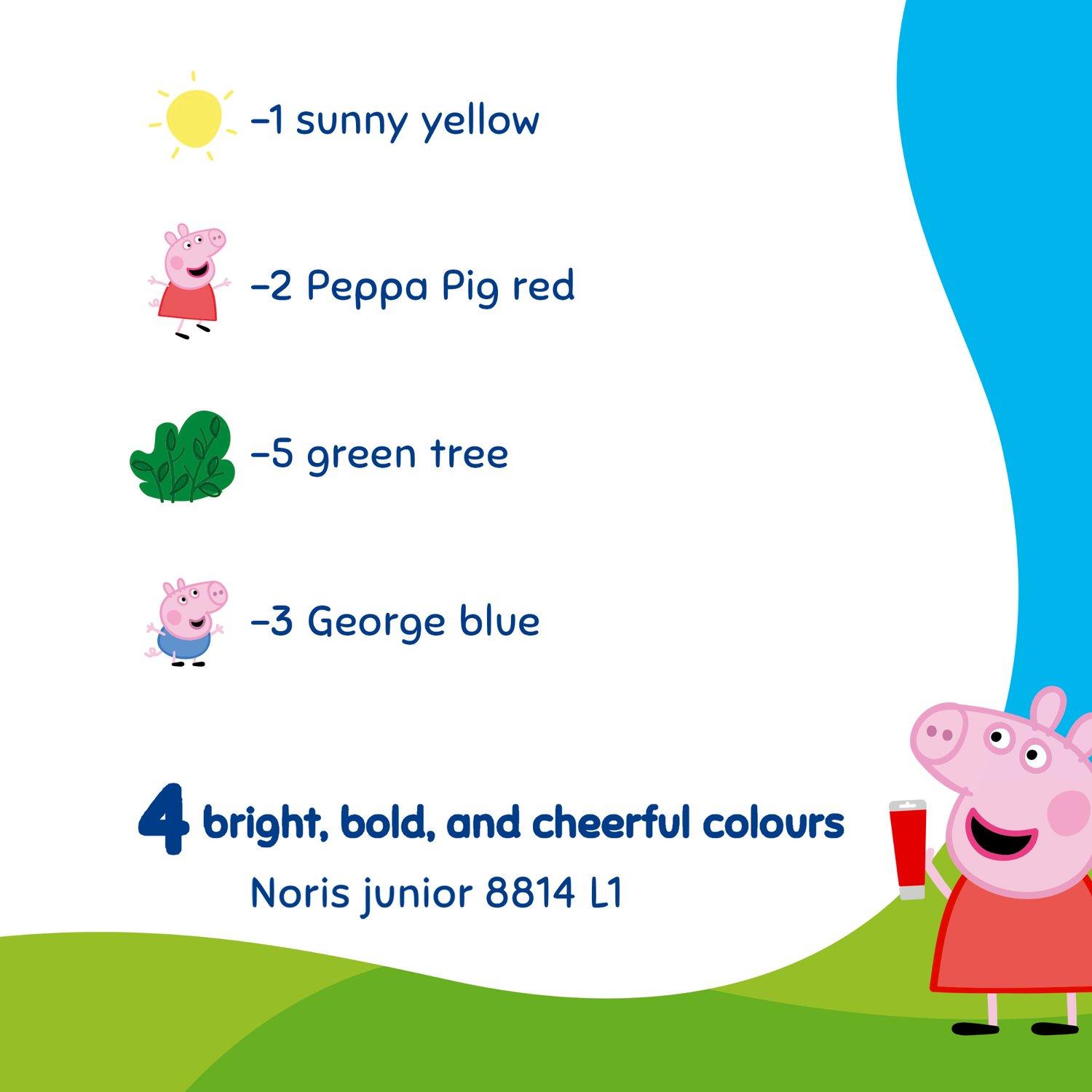 STAEDTLER Noris Junior Pintura de Dedos Peppa Pig – Caja de 4 Tubos